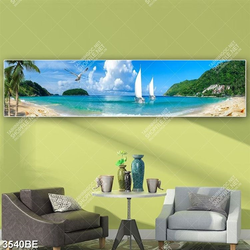 Tranh du thuyền và cảnh biển in kính bếp