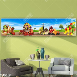 Tranh hoa và bình hoa in kính bếp