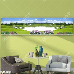 Tranh phong cảnh in kính bếp