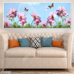 Tranh hoa hồ điệp in kính bếp