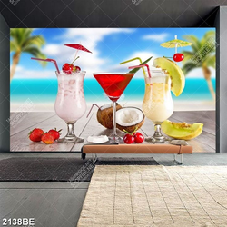 Tranh sinh tố dưa, dâu, cherry