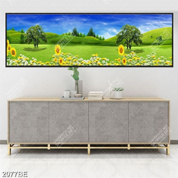 Tranh hoa hướng dương in kính bếp