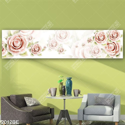 Tranh giả ngọc hoa hải đường in kính bếp