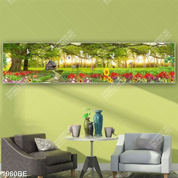 Tranh phong cảnh rừng in kính bếp