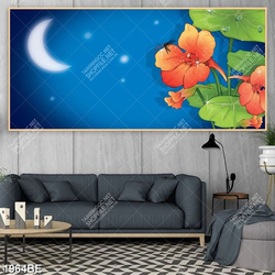 Tranh hoa in kính bếp