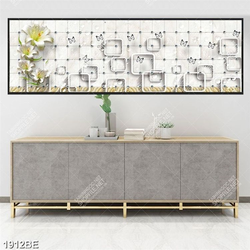 Tranh 3D hoa ly in kính bếp