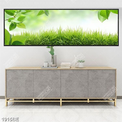 Tranh cỏ và lá cây in kính bếp