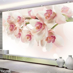 Tranh hoa lan in kính bếp