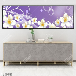 Tranh hoa mai 3D in kính bếp