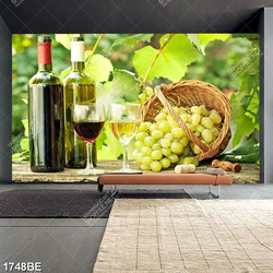 Tranh rượu van in kính bếp