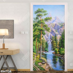 Tranh sơn dầu con đường mòn trong khu rừng in uv