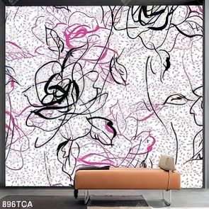 Tranh dán tường hoa văn decor phòng ngủ