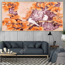 Tranh sơn dầu hoa lá nghệ thuật decor tường