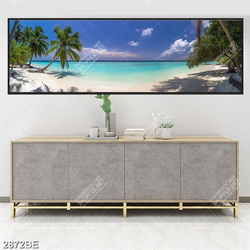 Tranh biển và cát in kính ốp chanh