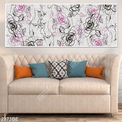 Tranh hoa văn họa tiết in kính bếp