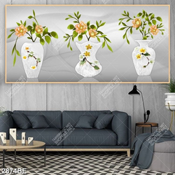 Tranh bình hoa nghệ thuật in kính bếp