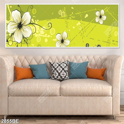 Tranh họa tiết hoa in kính bếp