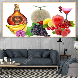 Tranh rượu và trái cây