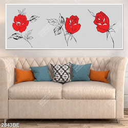 Tranh hoa hồng hoa văn in kính bếp