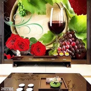 Tranh thùng rượu và hoa hồng