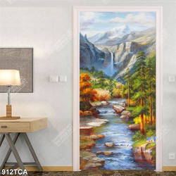 Tranh sơn dầu thác nước trong khu rừng đẹp nhất