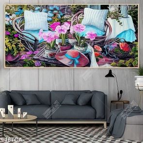 Tranh sơn dầu Châu Âu góc nhỏ sân nhà