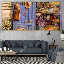 Tranh sơn dầu Châu Âu cửa hàng hoa đẹp nghệ thuật