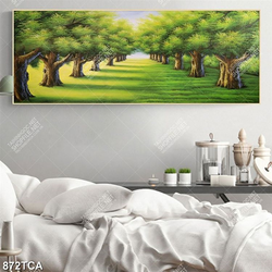 Tranh sơn dầu khu rừng cây xanh trang trí tường