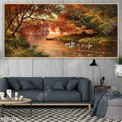 Tranh sơn dầu  phong cảnh mùa thu décor phòng đẹp nhất