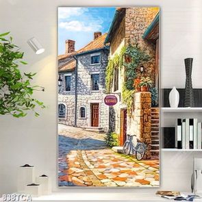 Tranh sơn dầu Châu Âu quán cà phê đẹp