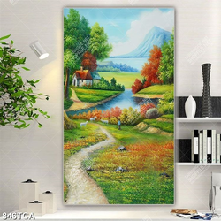 Tranh sơn dầu làng quê Châu Âu