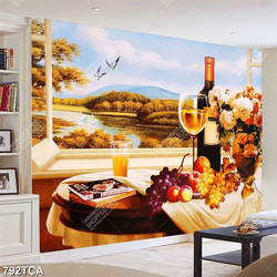 Tranh sơn dầu hoa quả trang trí tường