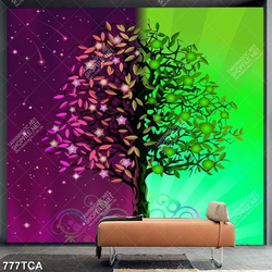 Tranh dán tường cây nghệ thuật file psd