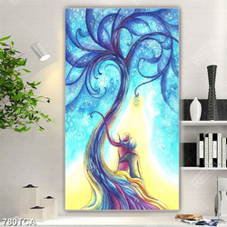 Tranh sơn dầu nghệ thuật trang trí tường in kính