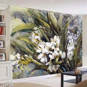 Tranh sơn dầu hoa lá trang trí tường