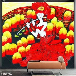 Tranh sơn dầu cô gái váy đỏ chất lượng cao