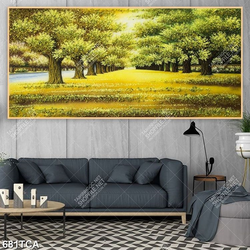 Tranh trang trí tường hoa lá mùa thu Châu Âu in uv