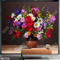 Tranh decor tường hoa quả tĩnh vật in kính