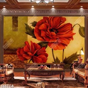 Tranh sơn dầu dán tường hoa lá đẹp nhất