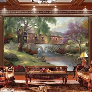 Tranh sơn dầu Châu Âu ngôi nhà trong rừng