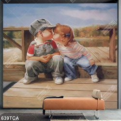 Tranh sơn dầu những đứa bé đáng yêu