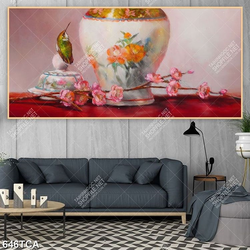 Tranh tĩnh vật cành đào sơn dầu nghệ thuật