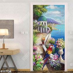 Tranh decor tường ban công sơn dầu bên bờ biển