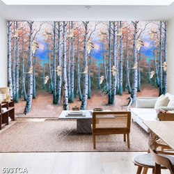 Tranh sơn dầu rừng cây treo tường file gốc