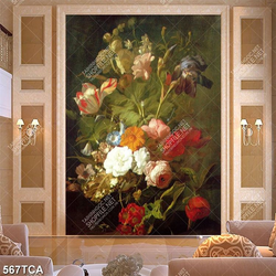 Tranh tĩnh vật hoa quả sơn dầu in kính