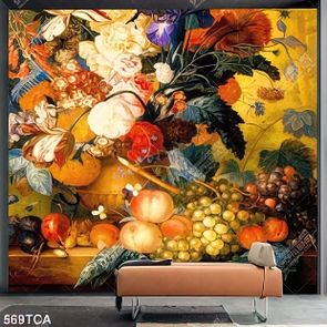 Tranh tĩnh vật hoa quả sơn dầu trang trí phòng nghệ thuật