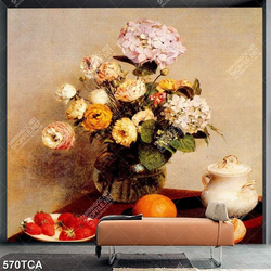 Tranh tĩnh vật hoa quả sơn dầu dán tường file gốc