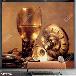 Tranh tĩnh vật sơn dầu Châu Âu trang trí tường in kính