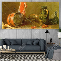 Tranh tĩnh vật hoa quả sơn dầu gắn tường in uv