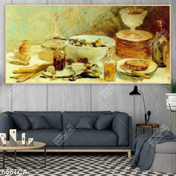 Tranh bàn tiệc sơn dầu phong cách Châu Âu